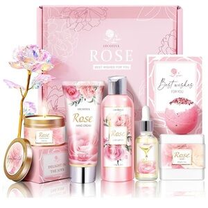 Rose Bath & Body Gift Set - Pink